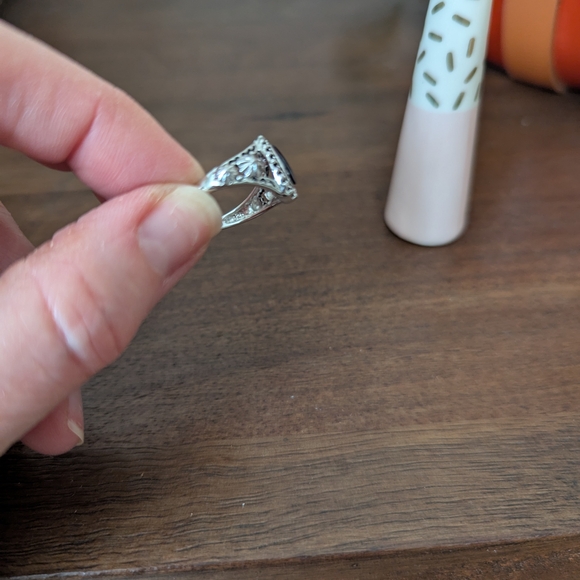 Silver Ring with Black Enamel - Picture 3 of 4